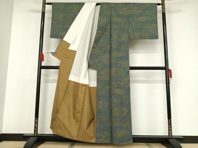 平和屋着物●本場大島紬 一元絣 幾何学文様 正絹 逸品 AAAW4067np