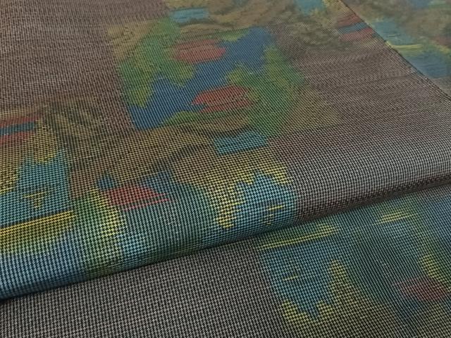 平和屋着物●本場大島紬 一元7マルキ 色紙風景文 正絹 逸品 未使用 AAAW4073np