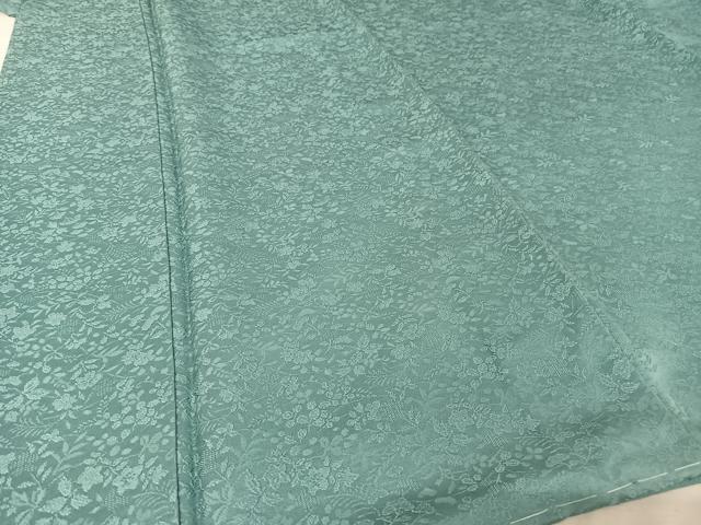 平和屋着物●上質な色無地 枝花地紋 錆御納戸色 さが美扱い 正絹 逸品 未使用 AAAW4120np