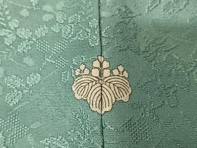 平和屋着物●上質な色無地 枝花地紋 錆御納戸色 さが美扱い 正絹 逸品 未使用 AAAW4120np