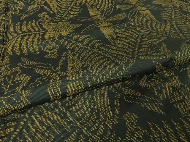 平和屋着物●本場大島紬 草花文 シダ 正絹 逸品 未使用 AAAW4126np