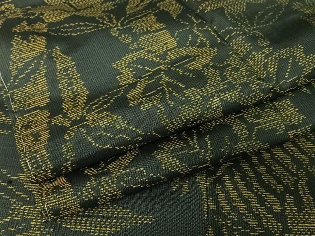 平和屋着物●本場大島紬 草花文 シダ 正絹 逸品 未使用 AAAW4126np