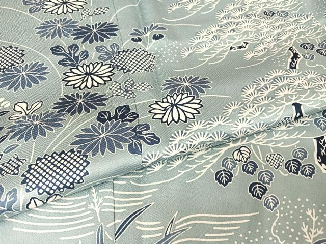 平和屋着物●訪問着 藍 松竹梅 正絹 逸品 AAAW4153np