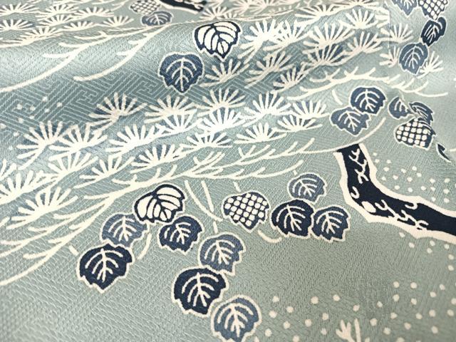 平和屋着物●訪問着 藍 松竹梅 正絹 逸品 AAAW4153np