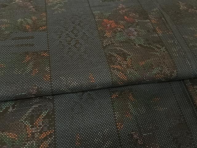 平和屋着物●本場大島紬 9マルキ 色紙花文 正絹 逸品 AAAW4164np