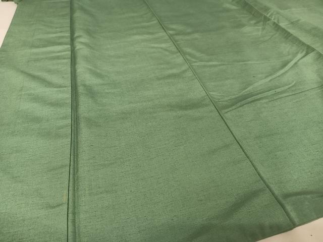 平和屋着物●上質な紬 色無地 木賊色 正絹 逸品 AAAW4215np