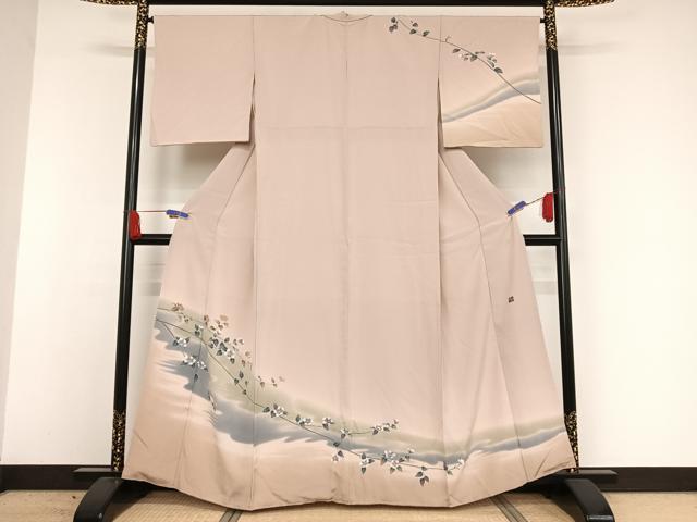 平和屋着物●訪問着 友禅 作家物 枝花文 暈し染め 正絹 逸品 AAAW4254np