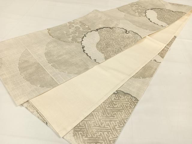 平和屋着物▽六通柄袋帯 雪輪花文 金銀糸 スリーシーズン 春夏秋 正絹 逸品 AAAW4310np