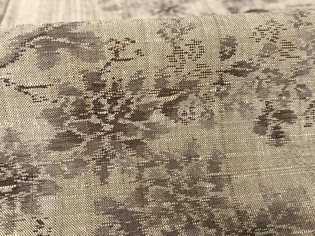 平和屋着物●小千谷紬 流水草花文 正絹 逸品 AAAW4365np