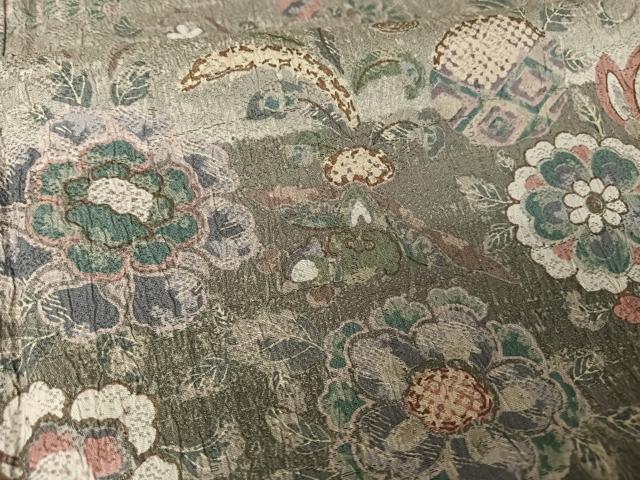 平和屋着物●訪問着 ふくれ織 更紗花文 暈し染め 正絹 逸品 AAAW4375np
