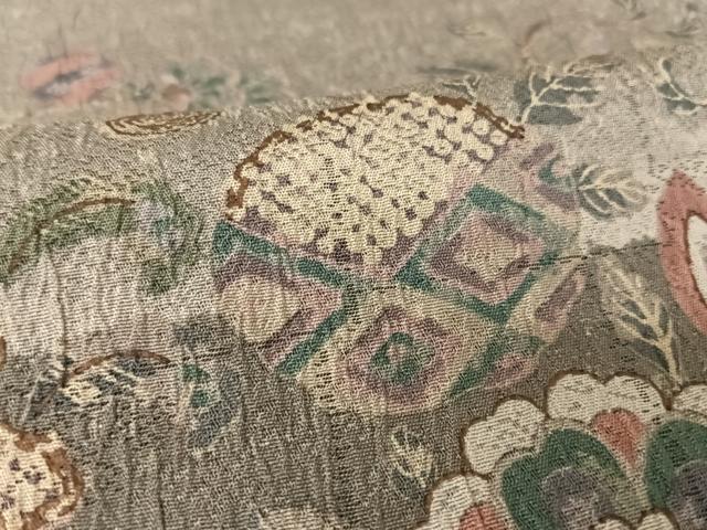 平和屋着物●訪問着 ふくれ織 更紗花文 暈し染め 正絹 逸品 AAAW4375np
