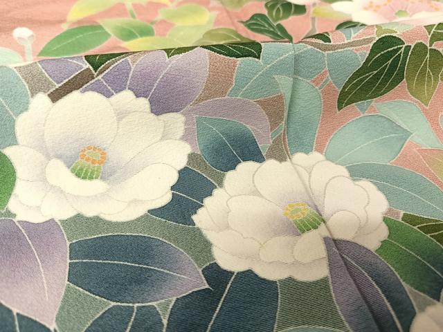 平和屋着物●十日町友禅 女流作家 遠田藤舟 訪問着 枝花文 暈し染め 正絹 逸品 AAAW4384np