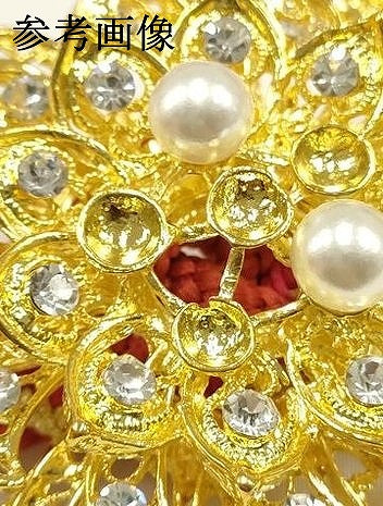 平和屋着物●和装小物 振袖用帯締め 装飾 パール ラインストーン 金糸 逸品 未使用 AAAW4498ay
