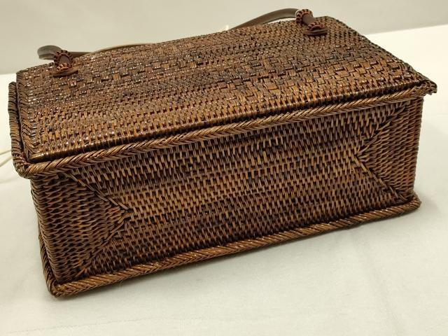 平和屋着物●和装小物 和装バッグ ハンドバッグ 籠バッグ アタ製品 巾着 木玉 逸品 未使用 AAAW4533ay
