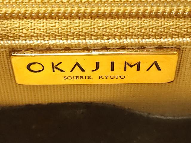 平和屋着物●岡重謹製 OKAJIMA 和装小物 和装バッグ ハンドバッグ 更紗花文 金彩 保管袋・箱付き 逸品 AAAW4557ay