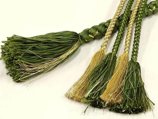 平和屋着物●和装小物 振袖用帯締め 装飾 つまみ細工 パール 鈴 金糸 逸品 AAAW4585ay