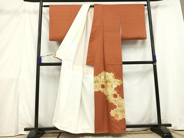 平和屋着物■豪華色留袖 駒刺繍 霞草花文 金彩 正絹 逸品 AAAW5109mf