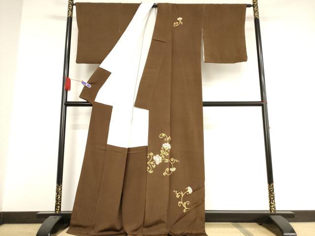 平和屋着物●銀座 志ま亀 訪問着 更紗花文 金彩 正絹 逸品 AAAW5289br