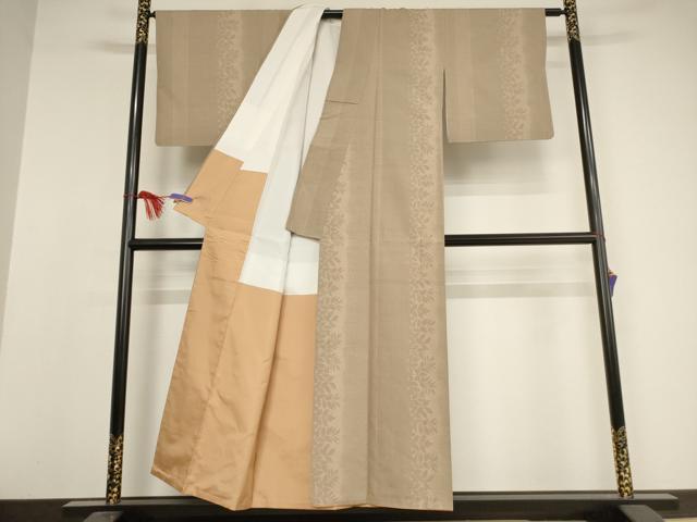 平和屋着物●上質な紬 草花間道 正絹 逸品 AAAW5337br