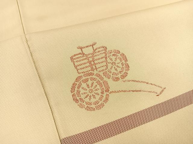 平和屋着物■お召 御所車文 正絹 逸品 AAAW5462ph