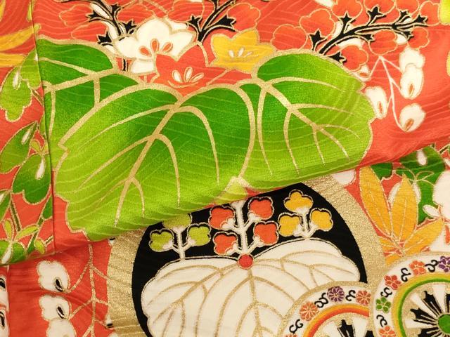 平和屋着物∵女の子 十三参り 祝着 草花文 金彩 近鉄百貨店扱い 正絹 逸品 AAAW7105ja