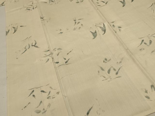 平和屋着物▽上質な小紋 単衣 紬地 草花文 正絹 逸品 AAAW7245jd