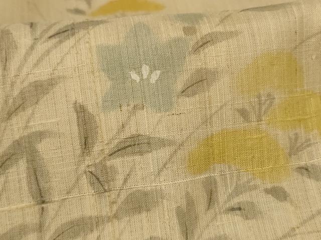 平和屋着物▽染織の名門 しょうざん 生紬 訪問着 単衣 手描き 草花文 正絹 逸品 AAAW7306jd