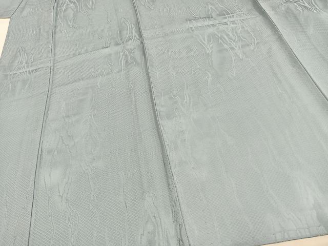 平和屋着物▽上質な色無地 単衣 杢目地紋 水色 正絹 逸品 AAAW7561fy