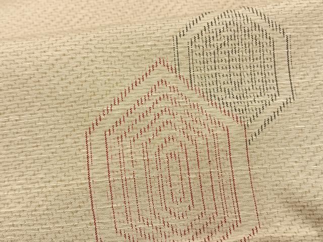 平和屋着物▽上質な紬 単衣 亀甲文様 正絹 逸品 未使用 AAAW7564fy