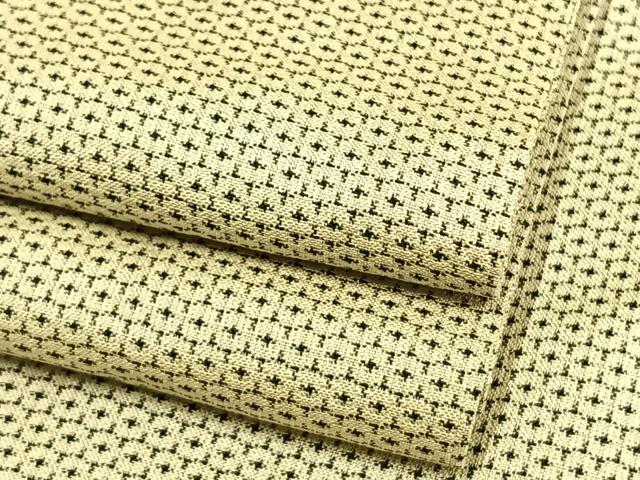 平和屋着物▽お召 単衣 80亀甲 正絹 逸品 AAAW7577fy