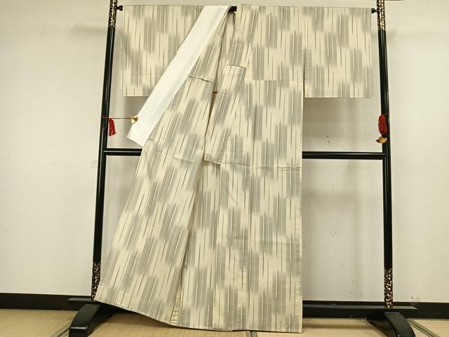 平和屋着物▽華まゆ紬 単衣 間道 反端付き 正絹 逸品 未使用 AAAW7581fy