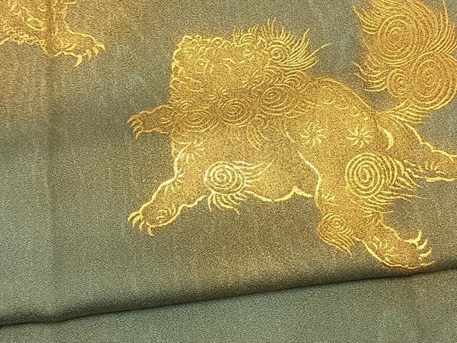平和屋着物▽豪華色留袖 単衣 唐獅子 暈し染め 金彩 正絹 逸品 AAAW7587fy