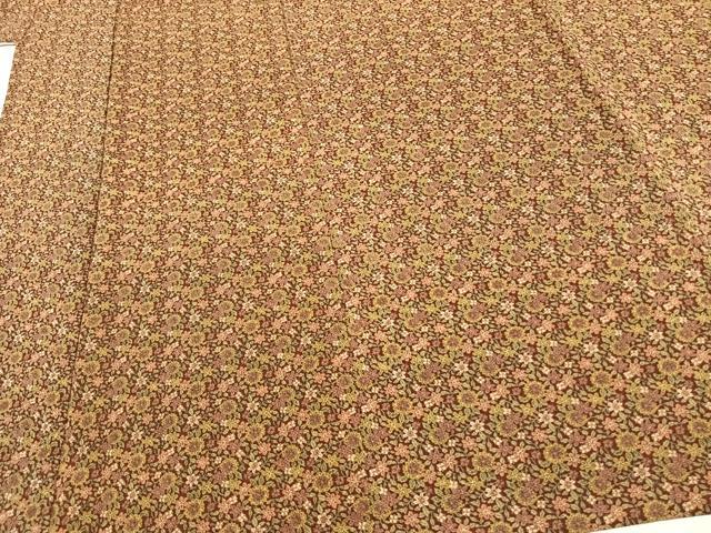 平和屋着物▽上質な小紋 単衣 草花文 鬼しぼ縮緬 正絹 逸品 AAAW7594fy