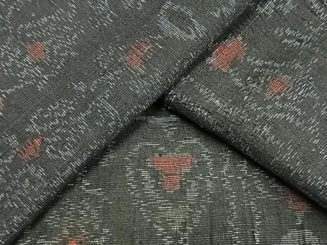 平和屋着物▽結城ちぢみ 単衣 間道 正絹 逸品 AAAW7599fy