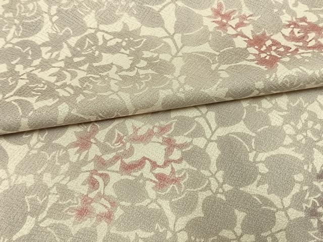 平和屋着物▽上質な小紋 単衣 草花文 正絹 逸品 AAAW7637fy