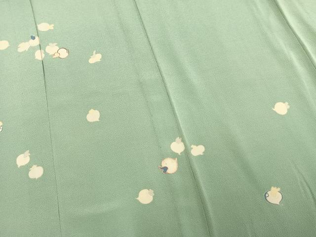 平和屋着物▽訪問着 単衣 刺繍 成り物 鬼しぼ縮緬 正絹 逸品 AAAW7639fy