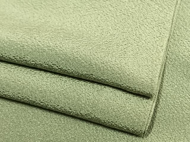 平和屋着物▽上質な色無地 単衣 山葵色 正絹 逸品 AAAW7649fy