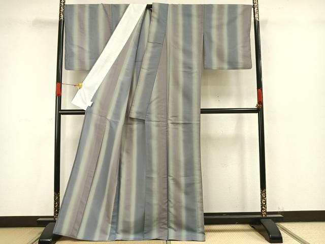 平和屋着物▽小紋 単衣 間道 洗える着物 AAAW7663fy