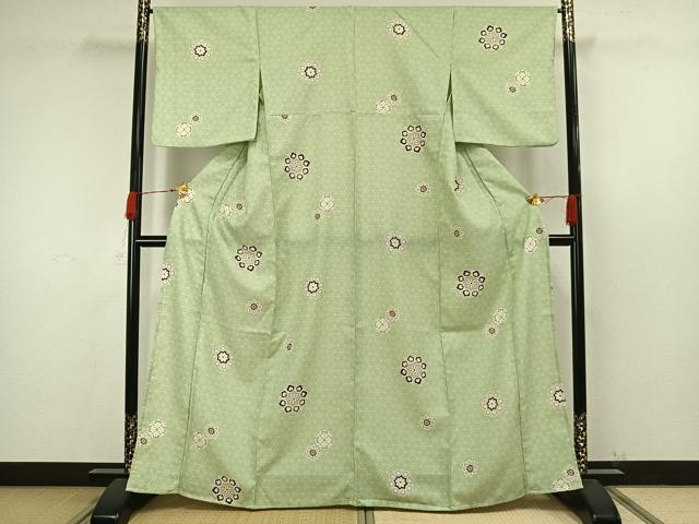 平和屋着物▽小紋 単衣 吉祥花文 洗える着物 AAAW7664fy
