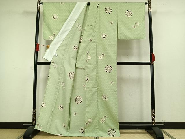 平和屋着物▽小紋 単衣 吉祥花文 洗える着物 AAAW7664fy