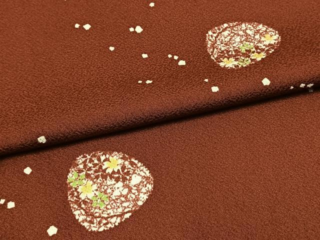 平和屋着物▽上質な小紋 単衣 花丸文 正絹 逸品 AAAW7675fy