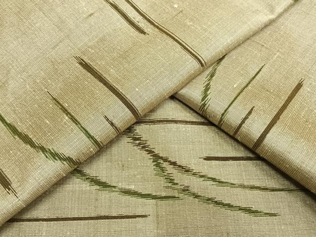 平和屋着物▽上質な紬 単衣 幾何学文様 正絹 逸品 AAAW7678fy