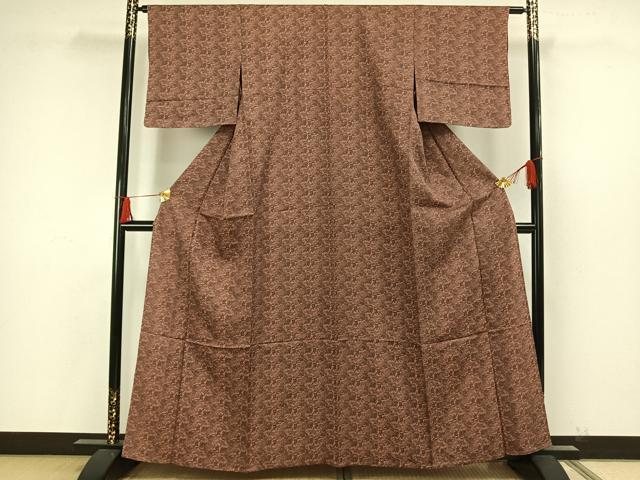 平和屋着物▽上質な小紋 単衣 風景文 正絹 逸品 AAAW7681fy