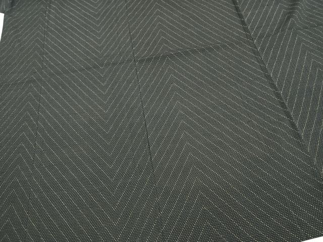 平和屋着物▽本塩沢 単衣 幾何学文様 正絹 逸品 AAAW7686fy