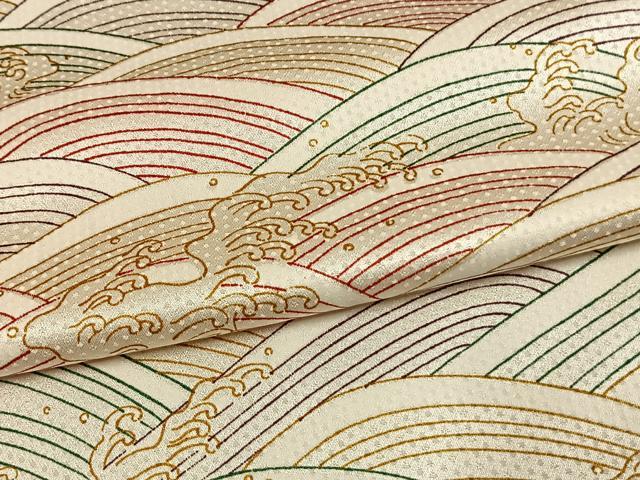 平和屋着物▽上質な小紋 単衣 立浪文 正絹 逸品 AAAW7688fy