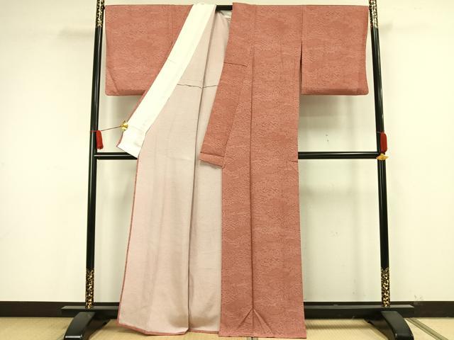 平和屋着物▽江戸小紋 単衣 風景花文 正絹 逸品 AAAW7694fy