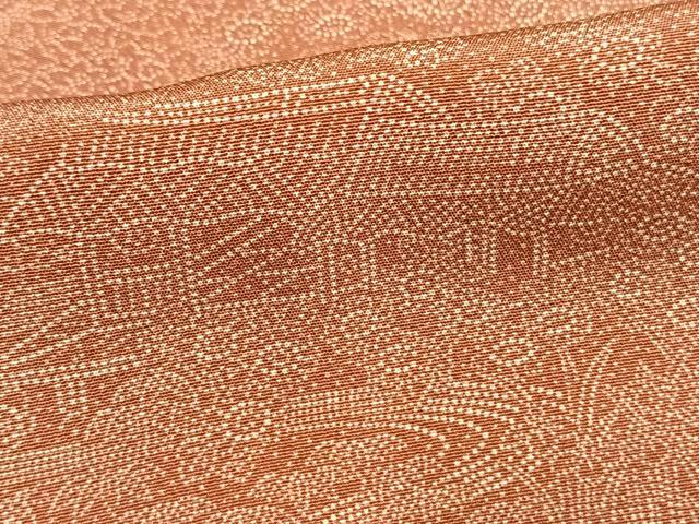 平和屋着物▽江戸小紋 単衣 風景花文 正絹 逸品 AAAW7694fy