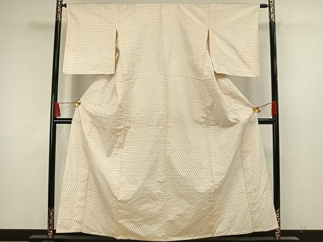 平和屋着物▽上質な紬 単衣 十字絣 正絹 逸品 未使用 AAAW7703fy