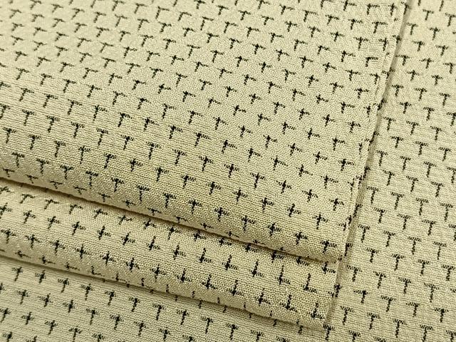 平和屋着物▽本塩沢 単衣 十字絣 正絹 逸品 AAAW7719fy
