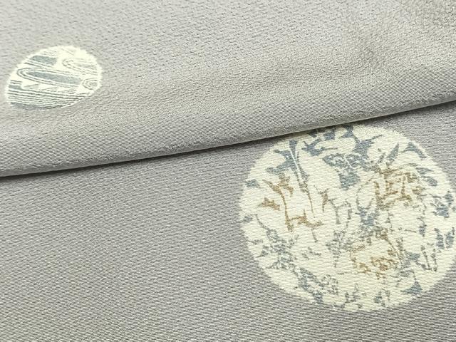 平和屋着物▽上質な小紋 単衣 花丸文 正絹 逸品 未使用 AAAW7725fy